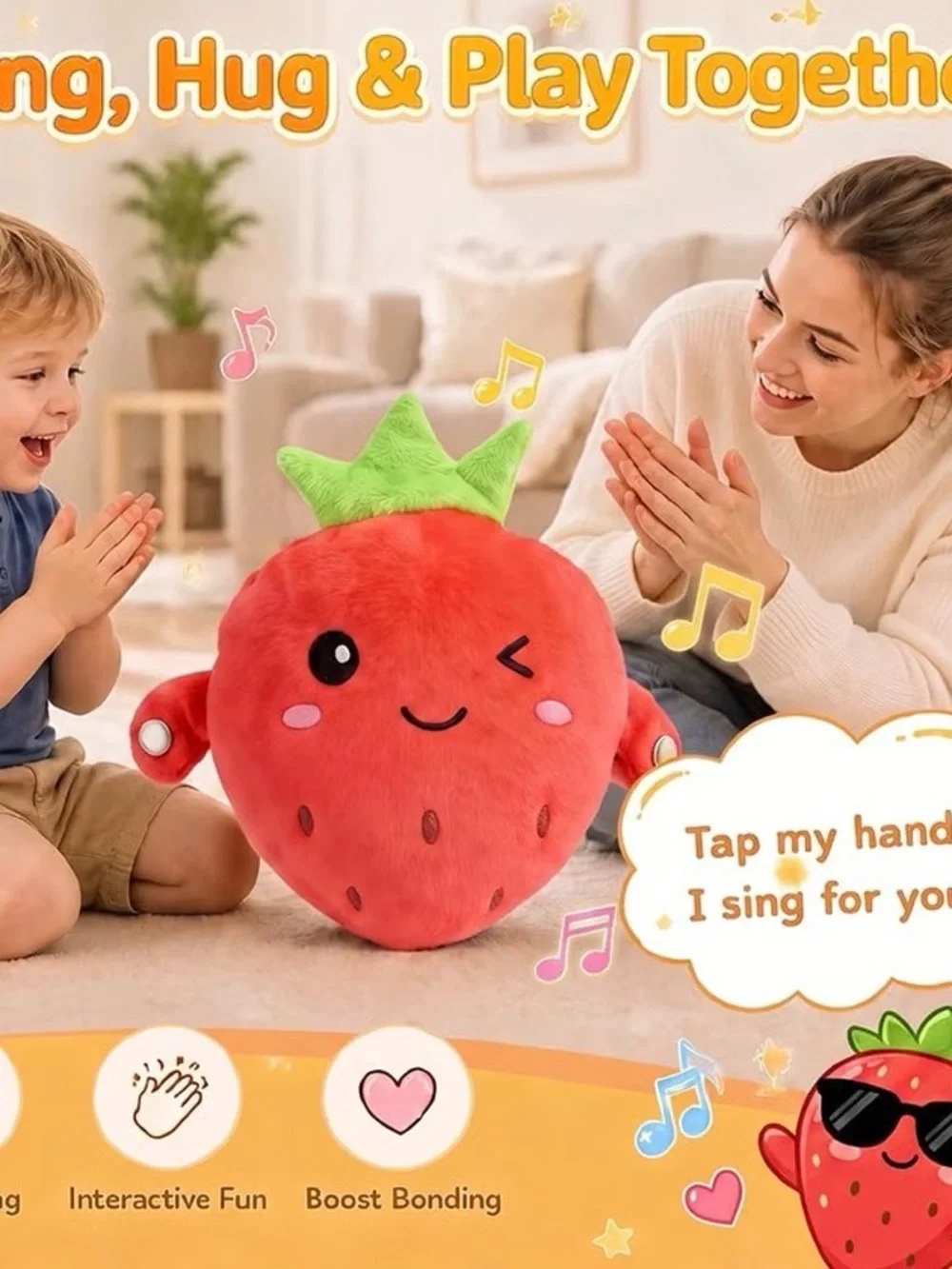 Touch Activated Interactive Musical Plush Toy